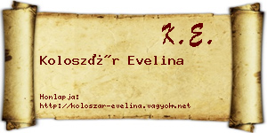 Koloszár Evelina névjegykártya